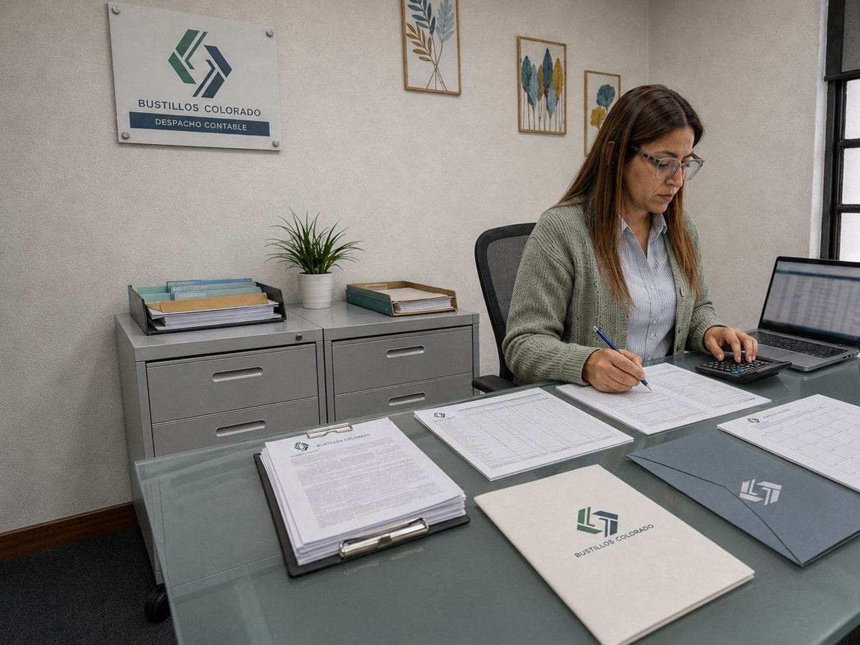 Trabajo de contabilidad e impuestos en el despacho